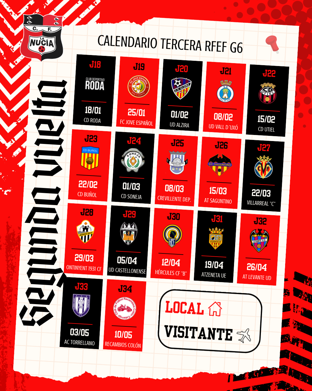 Red and Blue Grunge Match Schedule Baseball Instagram Post - 3