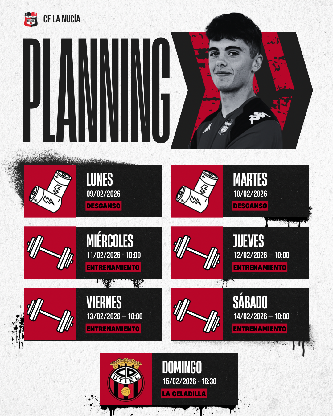 Red Black and White Modern Match Fixtures Instagram Post 2