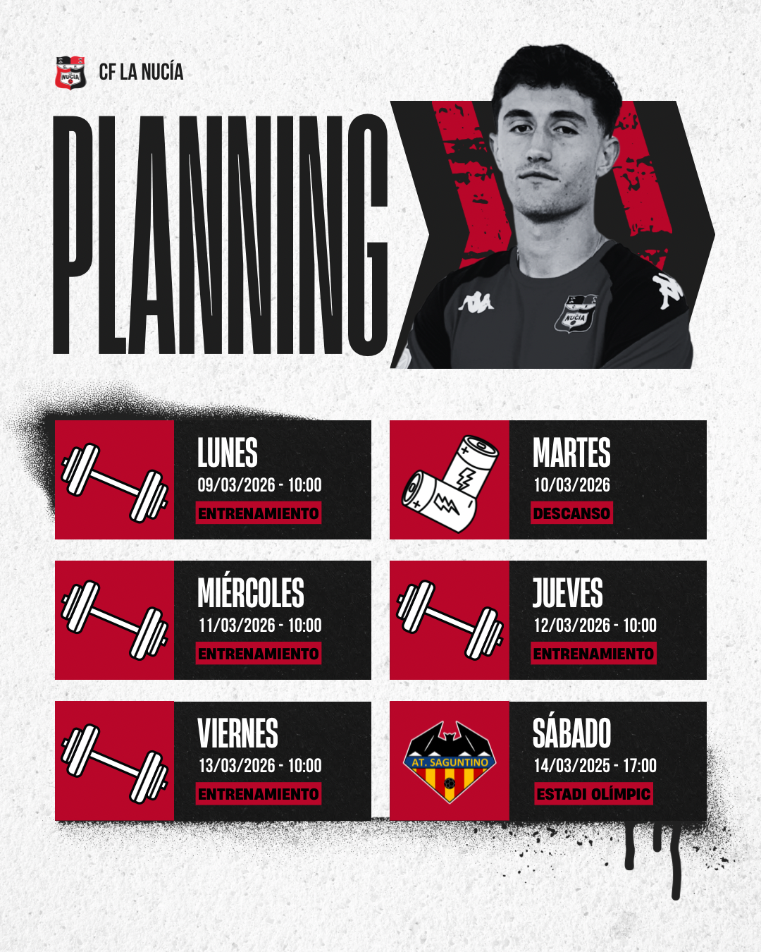 Red Black and White Modern Match Fixtures Instagram Post 5