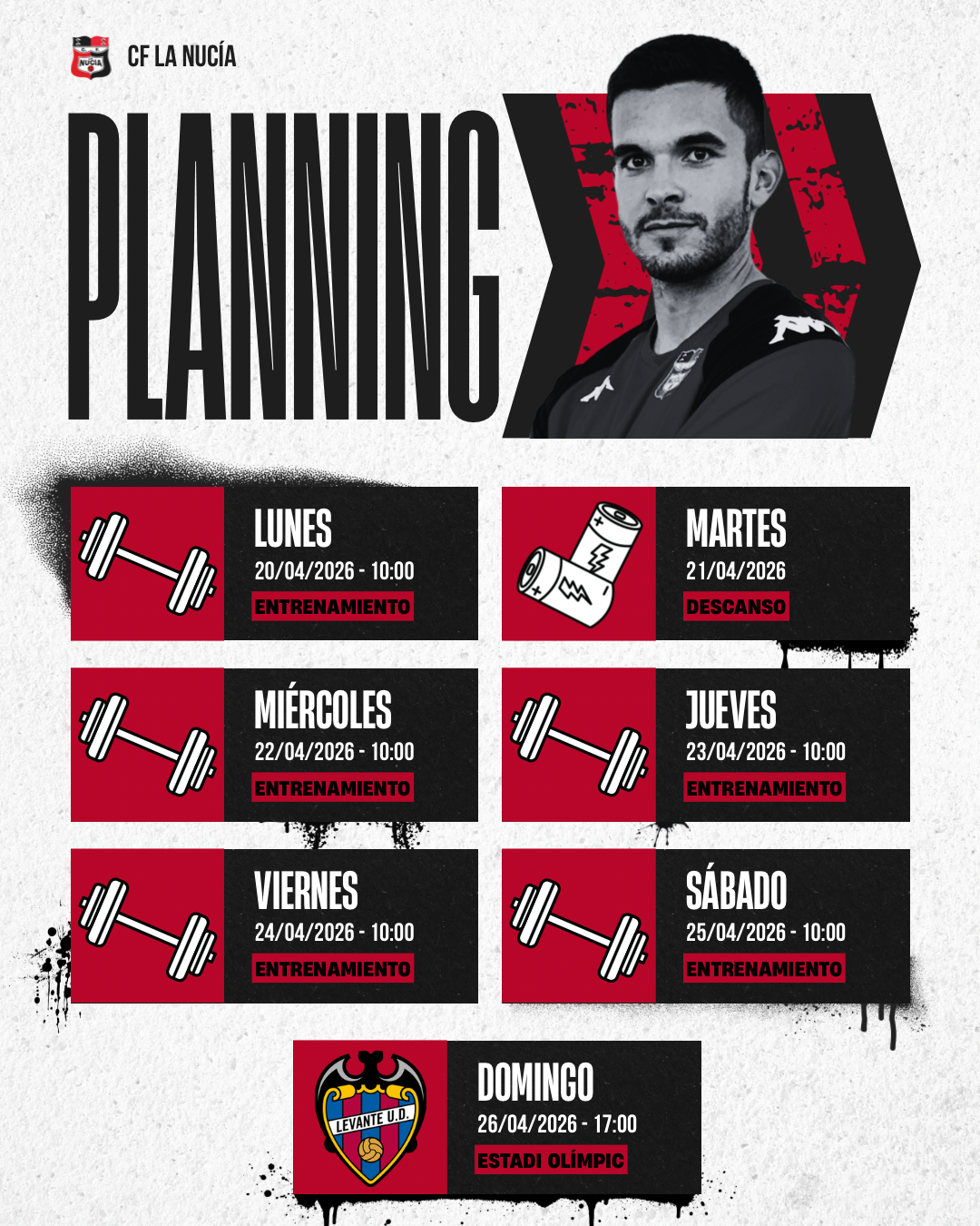 Red Black and White Modern Match Fixtures Instagram Post - 1