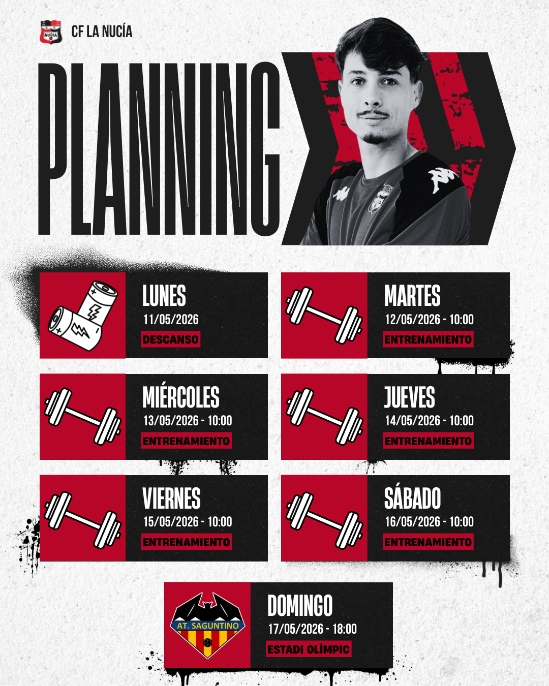 Red Black and White Modern Match Fixtures Instagram Post 9